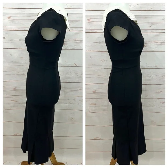 Stop Staring Dutchess Pearl Eyelet Lace Peter Pan Collar Retro Wiggle Dress - Picture 6 of 11